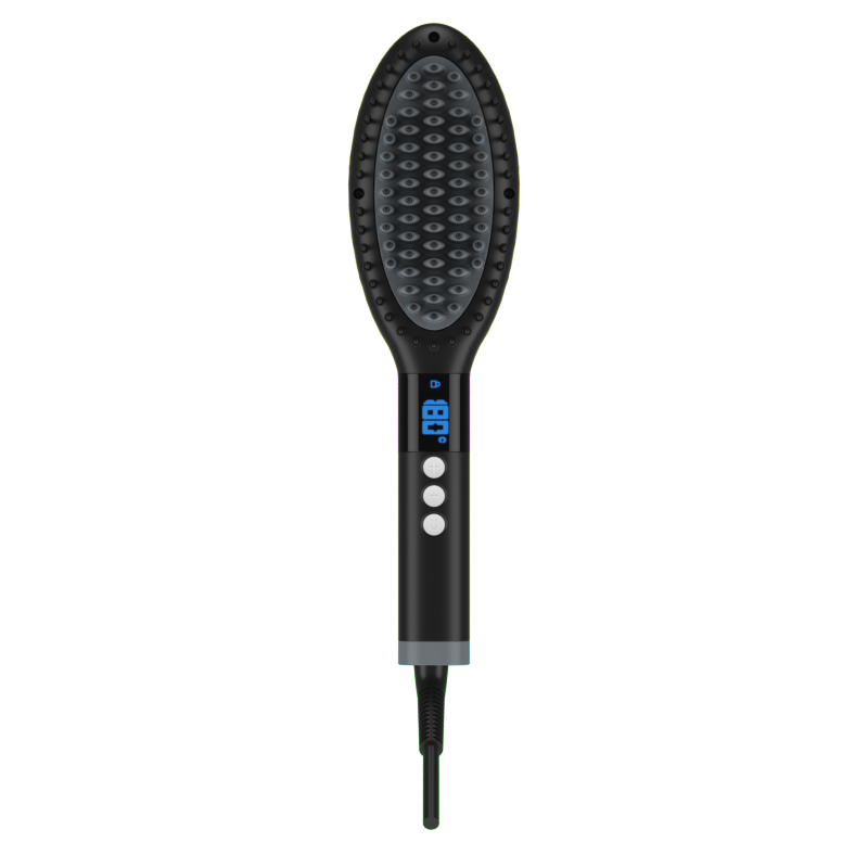 Brosse à lisser les cheveux avec revêtement en céramique, mini écran intelligent portable