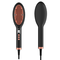 Brosse à lisser les cheveux en céramique ionique à chauffage rapide électrique portable