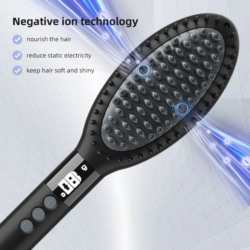 Brosse à lisser les cheveux ionique électrique professionnelle Smart Heat