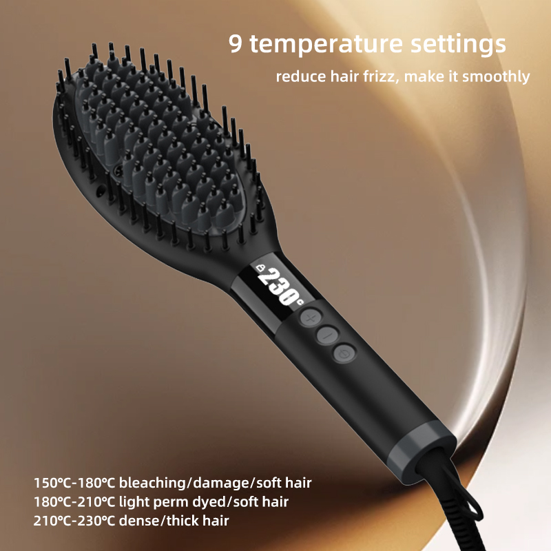 Brosse à lisser les cheveux ionique électrique professionnelle Smart Heat