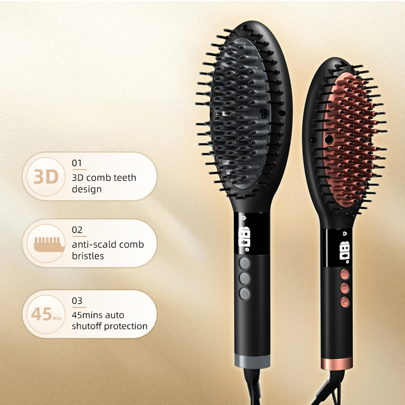 Brosse à lisser les cheveux ionique électrique professionnelle Smart Heat